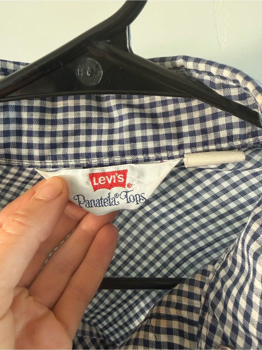 Vintage Levi's Black and White Gingham Button-Down Shirt